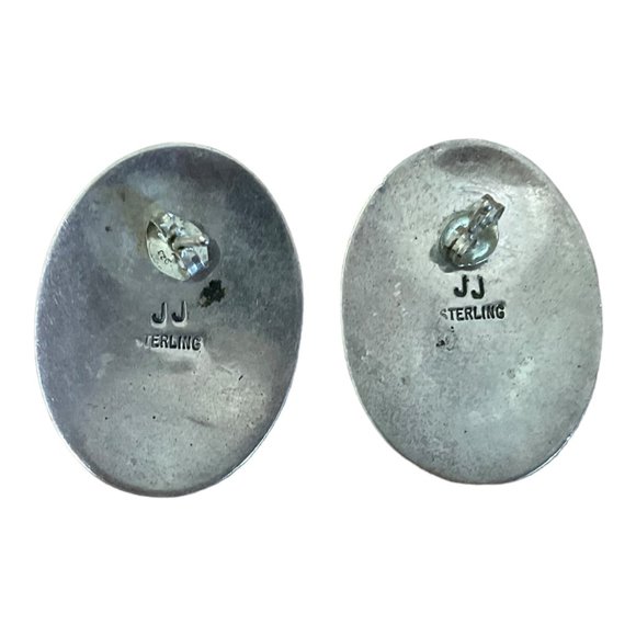 Pierced Earrings Lapis Lazuli JJ Sterling Silver Johnny Johnson Navajo Native Am - Picture 3 of 4